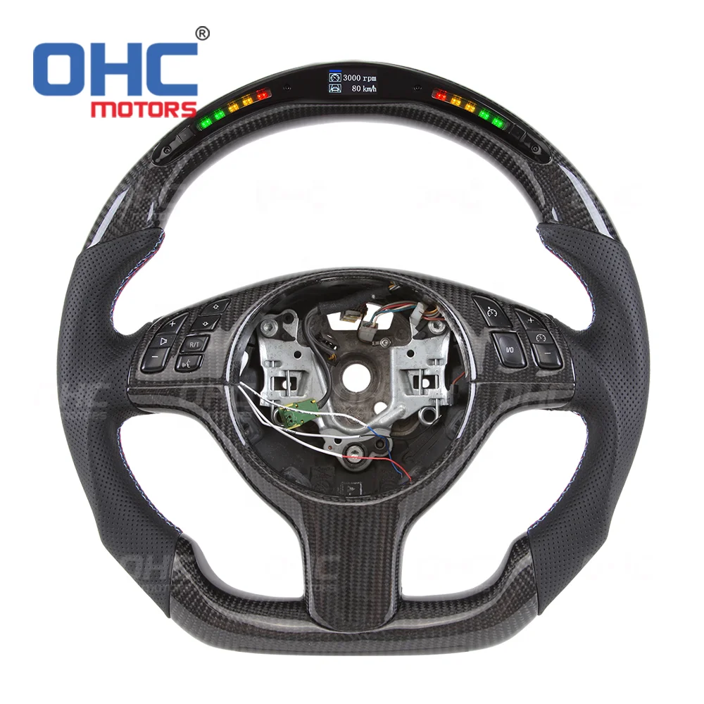 E46 LED Steering Wheel for volante bmw lenkrad e46 M3 3 series Coupe Sedan Carbon Fiber Steering Wheel ohc motors