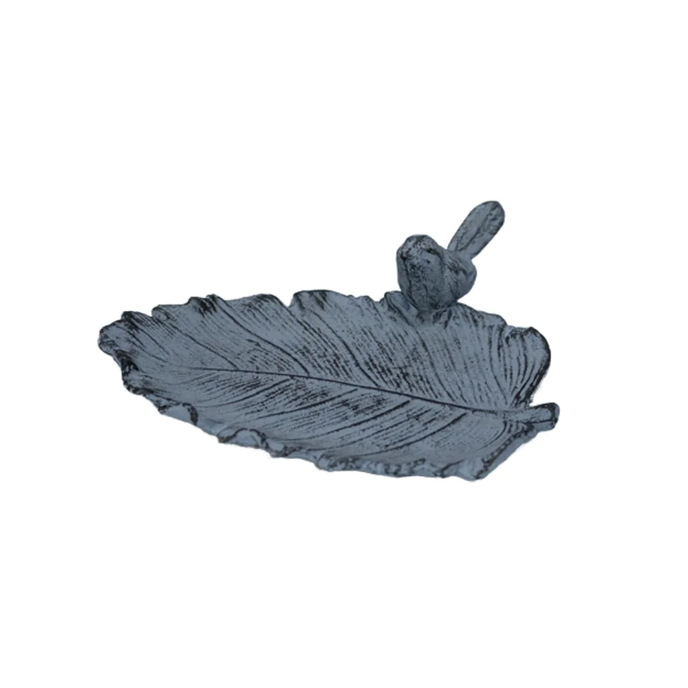 Customizable Iron Bird Feeder Leaf-Shaped Outdoor Garden Ornament Home Yard Features Pets Tabletop Decor Water-Resistant Metal