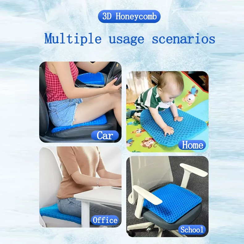 Wholesale Comfort Soft Square Honeycomb Egg Gel Seat Cushion Gel Sitter for Office Chair Car Seat