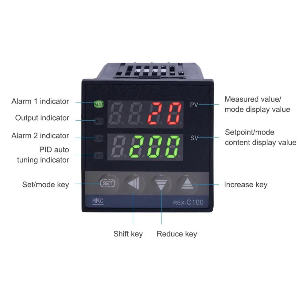 Thermostat intelligent RKC REX-C100 temperature controller  digital display adjustable switch
