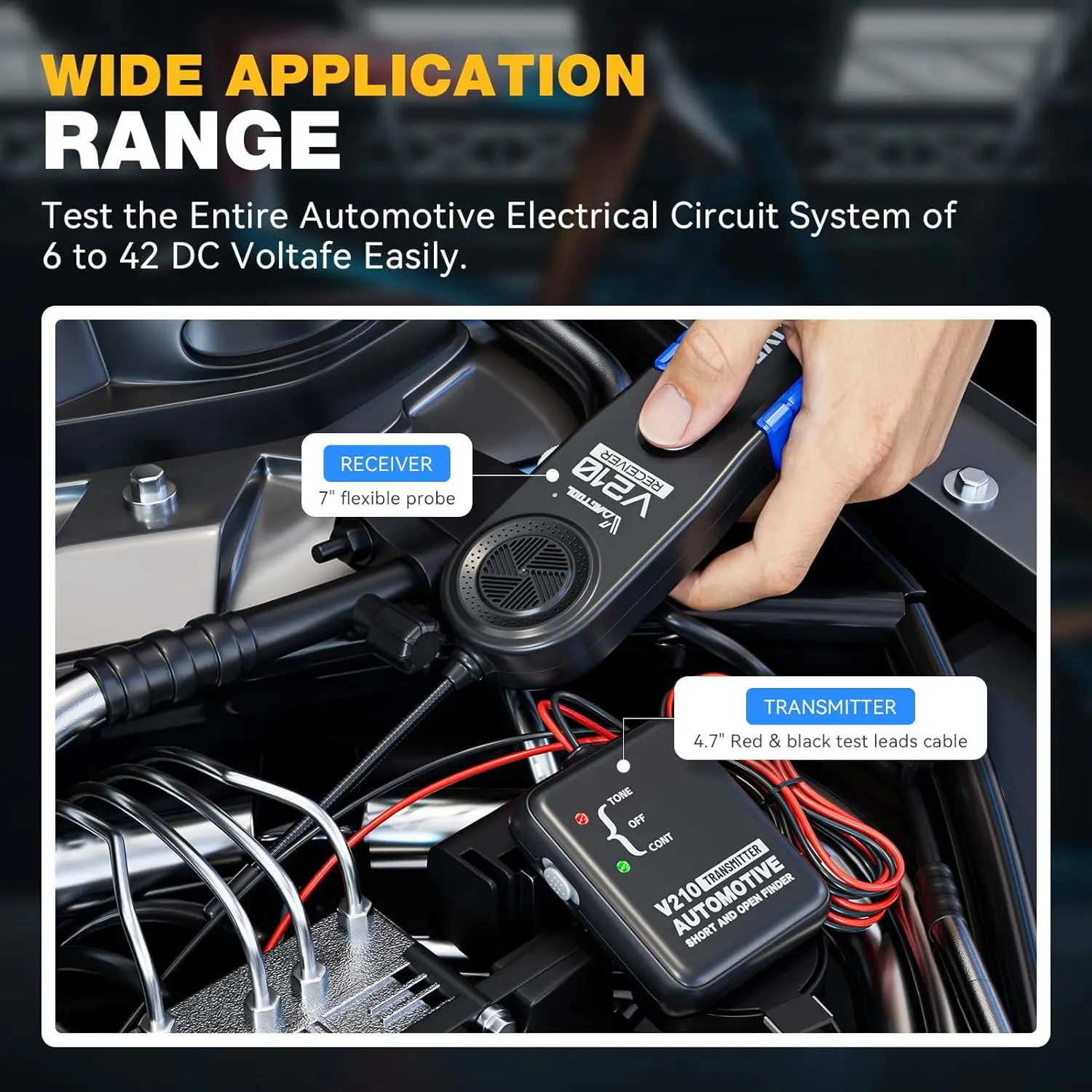 VDIAGTOOL V210 Automotive Circuit Tester Car Repair Cable Circuit Wire Tracker Tracers Analyzer 6-42V Short Open Finder Checker