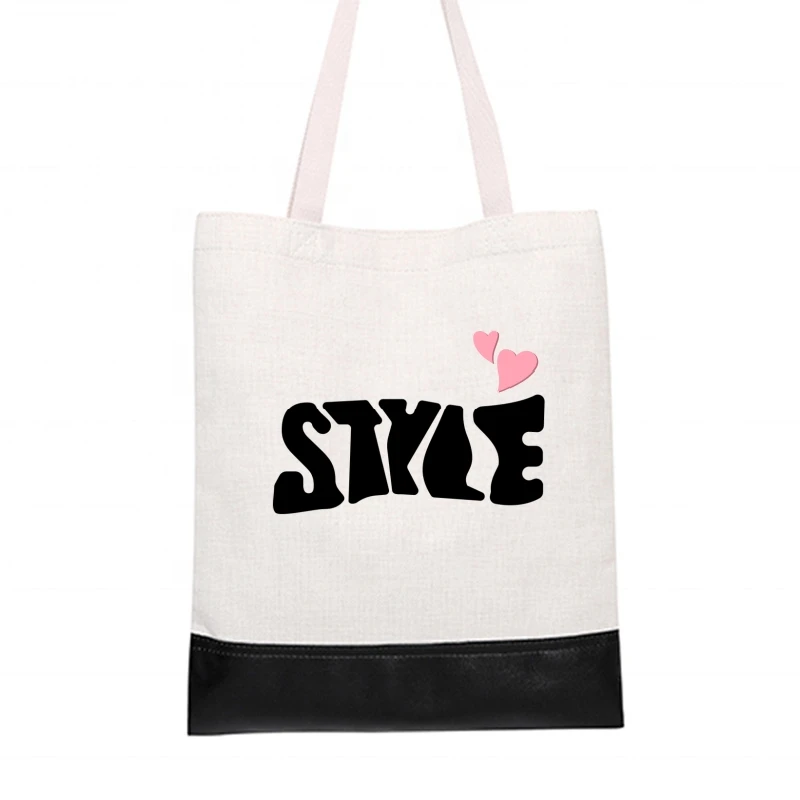 New Linen Leather Sole Thermal Sublimation Shopping Bag Blank For Printing Thermal Transfer Multi-color Shopping Bag Tote Bag