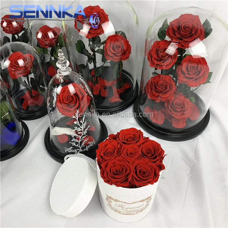 Домашнее украшение, стабилизированные неувядающие долговечные консервированные розы, круглая подарочная коробка с цветами