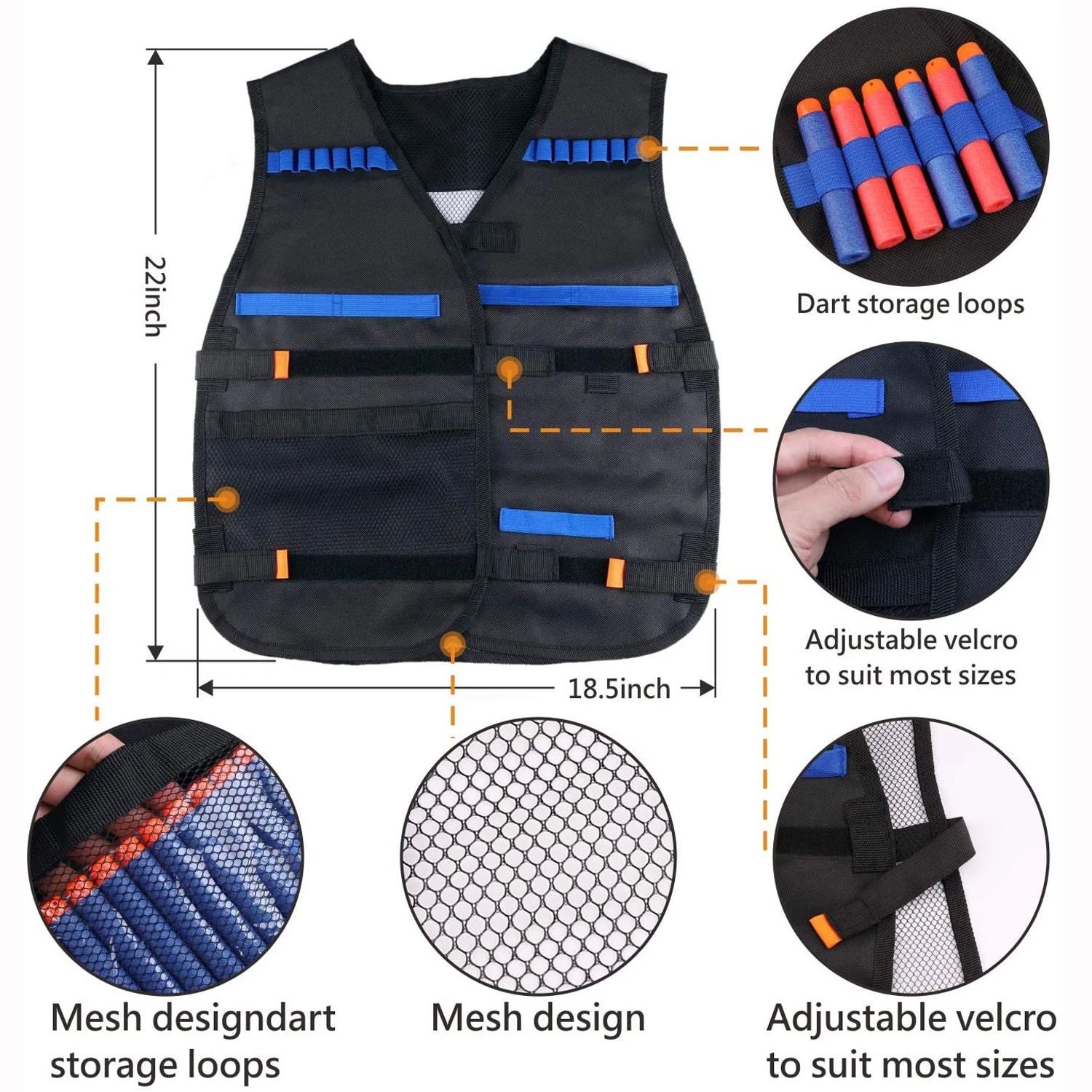 Wholesale outdoor kids tactical vest boys and girls adjustable belt Nerf-gun EVA bullet shooting protect safty vests