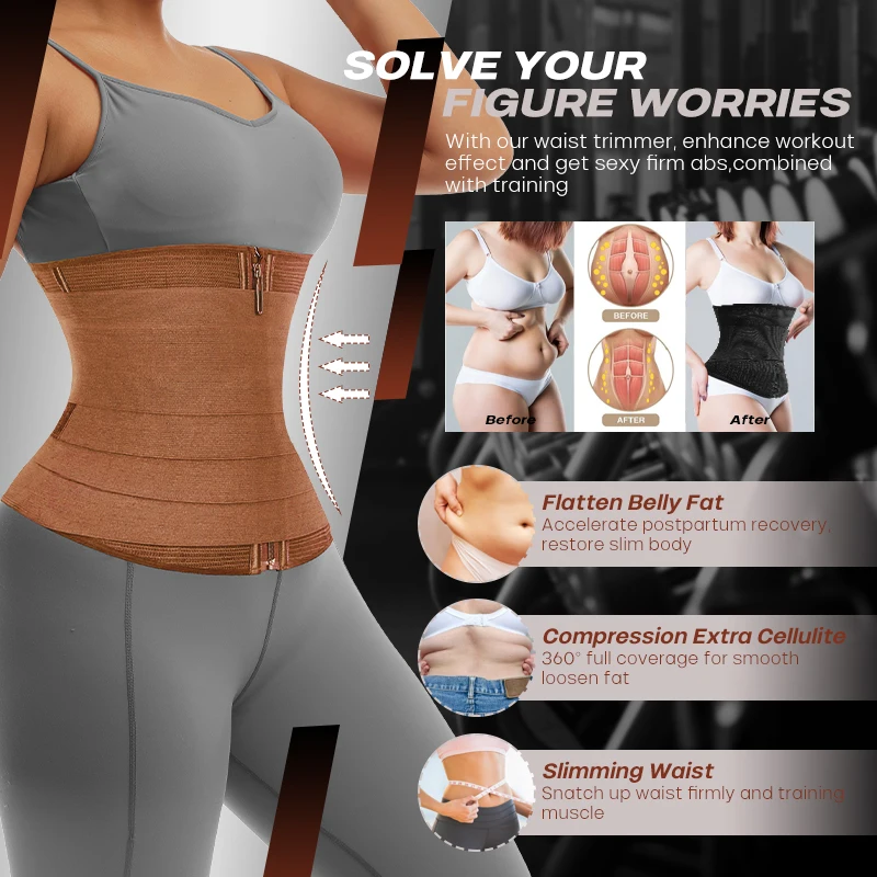 Custom Logo Waist Trainer High Waist Women Tummy Control Wrap Sport Corset Belt Exercise Slimming Shaper Belt