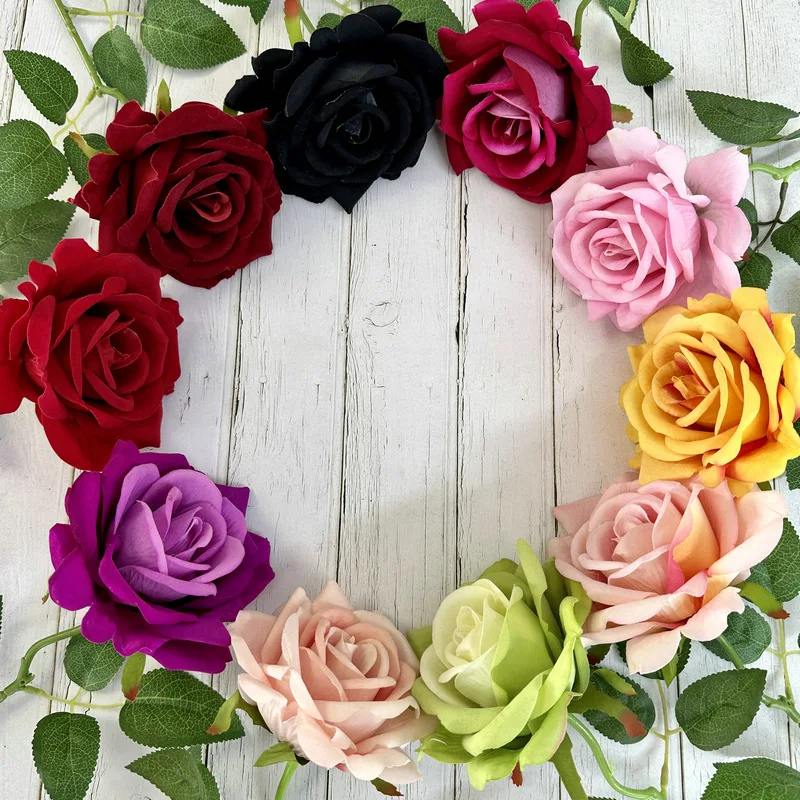 Factory silk rose flower wedding artificial flowers decor red rose valentine day gift real touch artificial rose flowers
