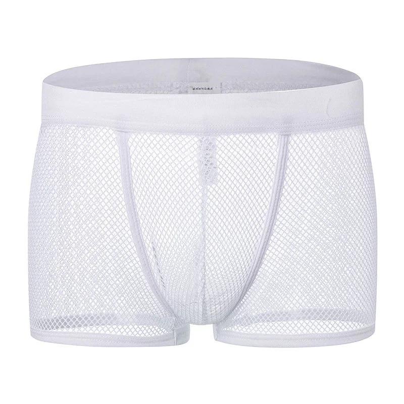 Дышащие сетчатые шелковые мужские боксеры нижнее белье с четырьмя углами оптовая продажа новинка 2016 для мужчин сексуальное