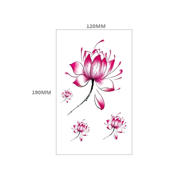 JS Fashion Lady Body Waterproof Butterfly Lotus Temporary Tattoo Sticker