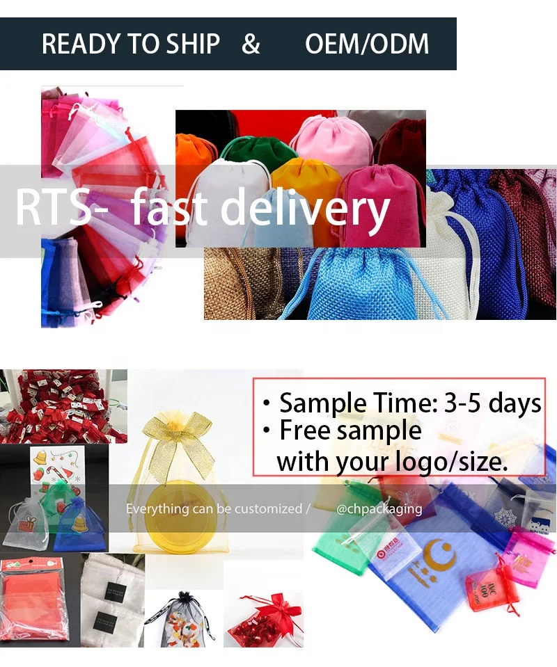 small packaging custom white organza drawstring bags with logo wholesale for party gift jewelry organza bags