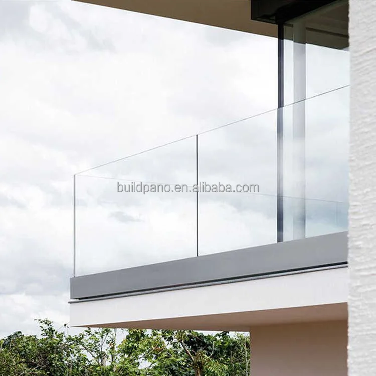 U-канальные стеклянные перила прозрачные ламинированные закаленные поручни безрамные балюстрады балкона