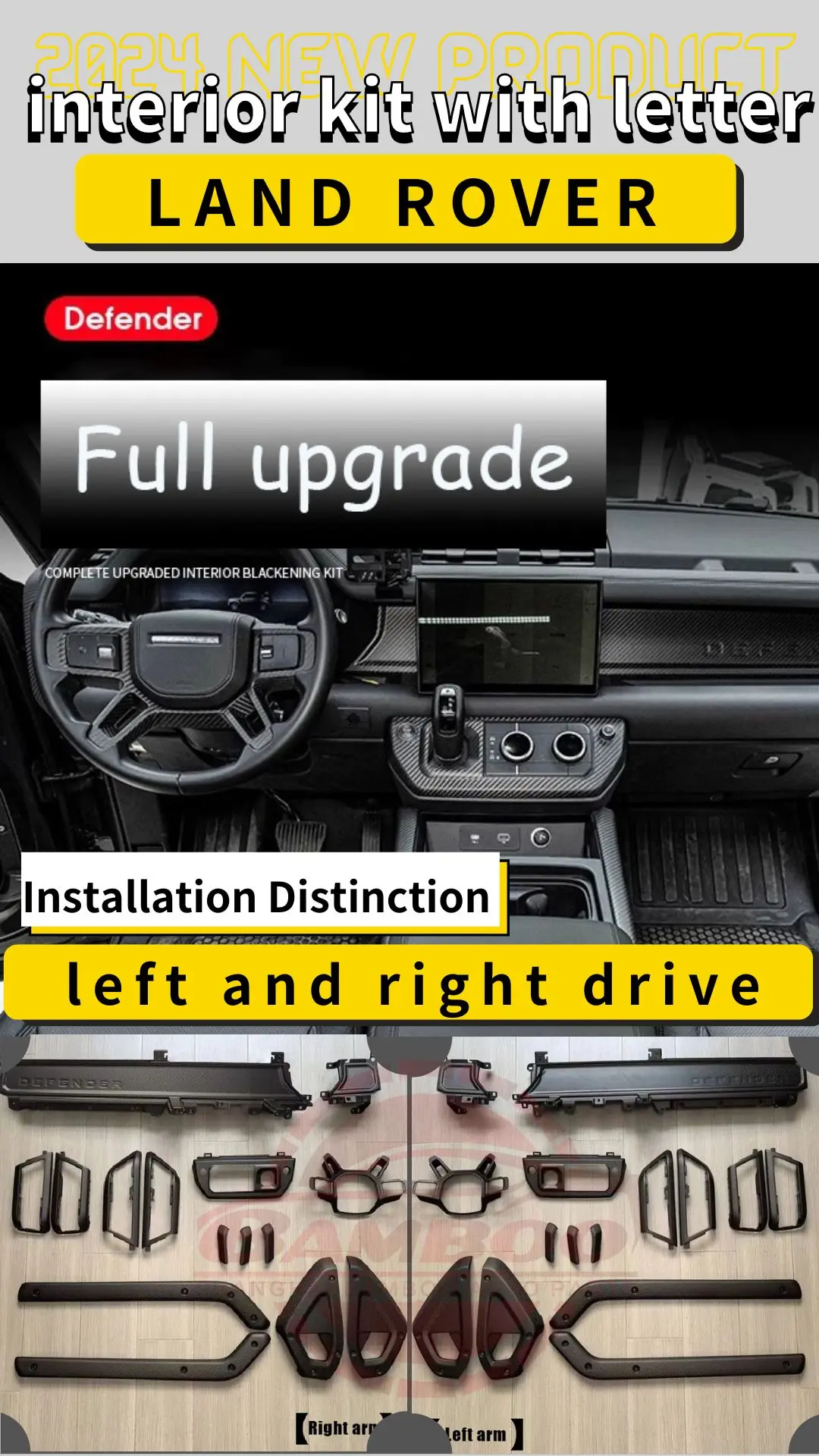 Accessories Interior Modification Armrest Box Inner Trims For Land Rover Defender 90 110 model 2020-23