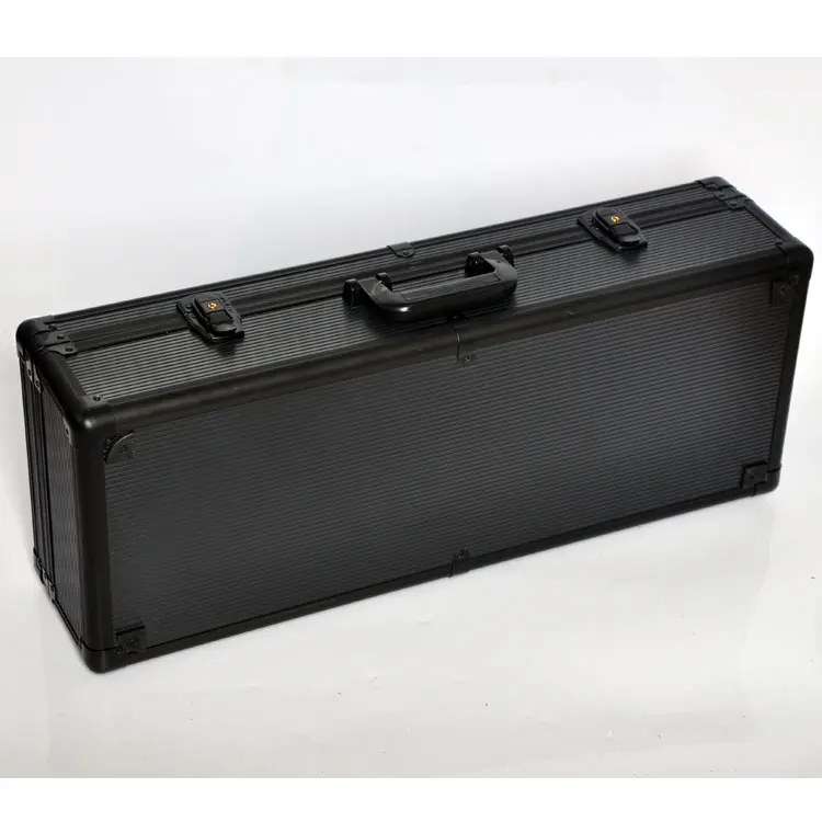 Black aluminum frame Rifle gun case with lock