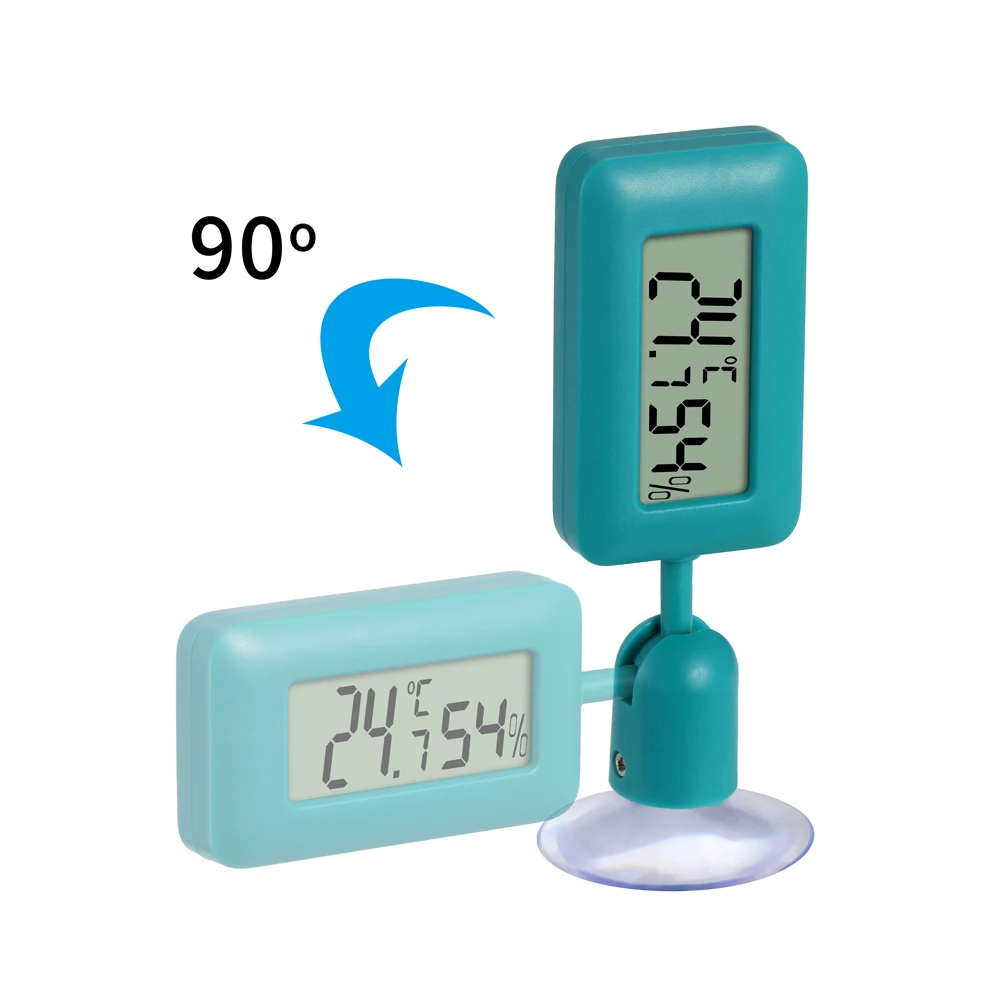 Rotatable Digital Hygrometer Thermometer Indoor Greenhouse Smart Home Temperature & Humidity Meter with Suction Cup