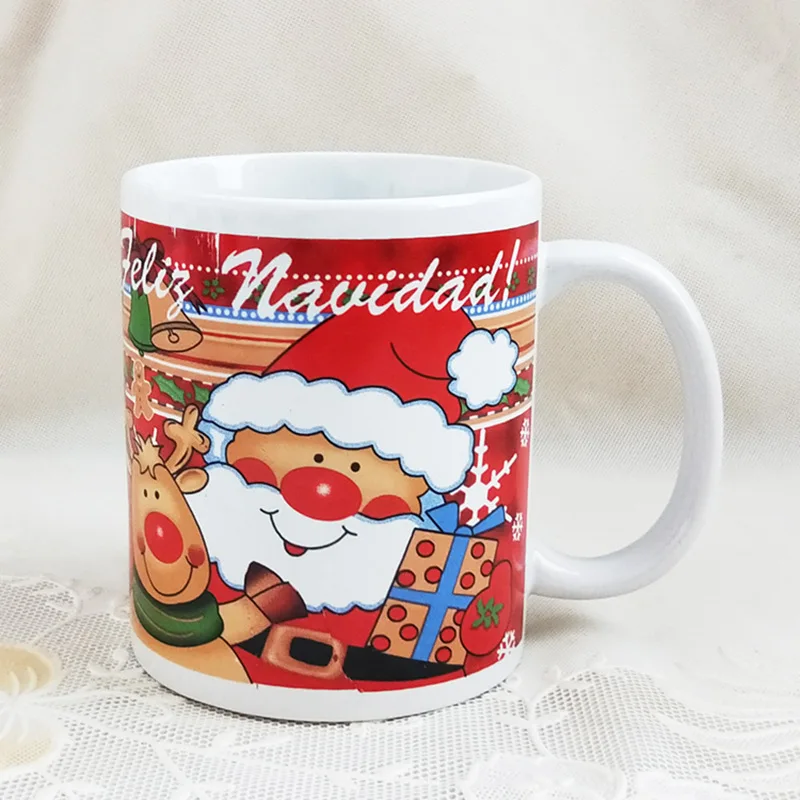 Wholesale 11oz Product Coffee Cup Custom Pattern Ceramic Coffee Mug Sublimation Christmas Cup
