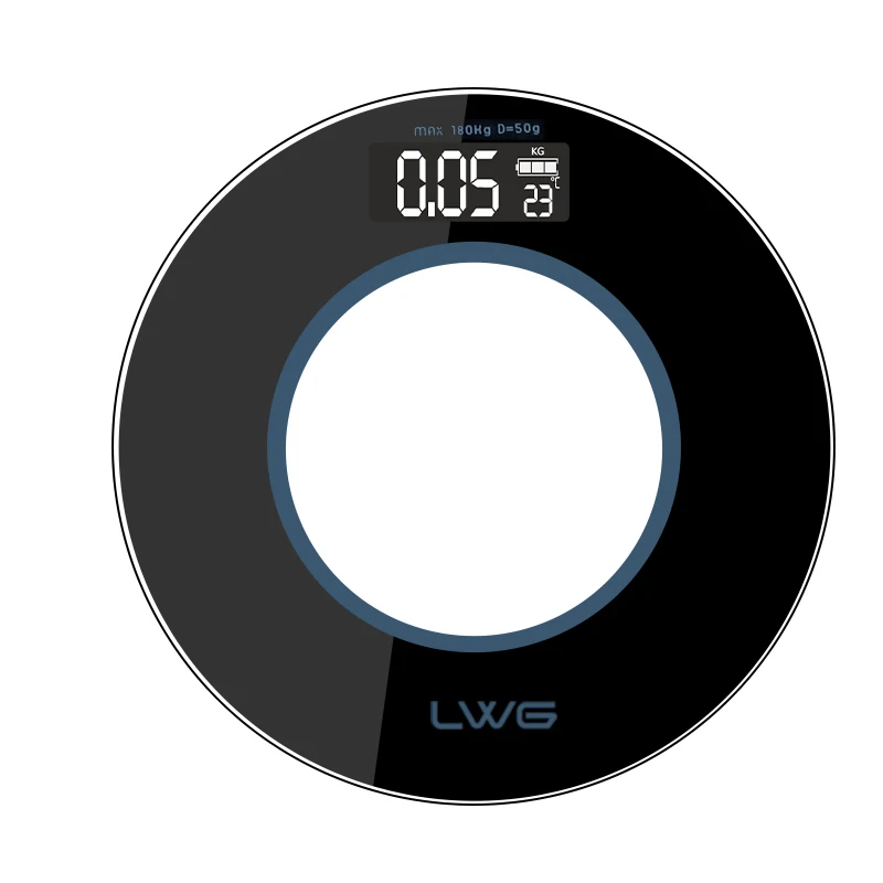 2023 hot sale circle Platform Bathroom electronic balance Weight Glass Digital body Scale