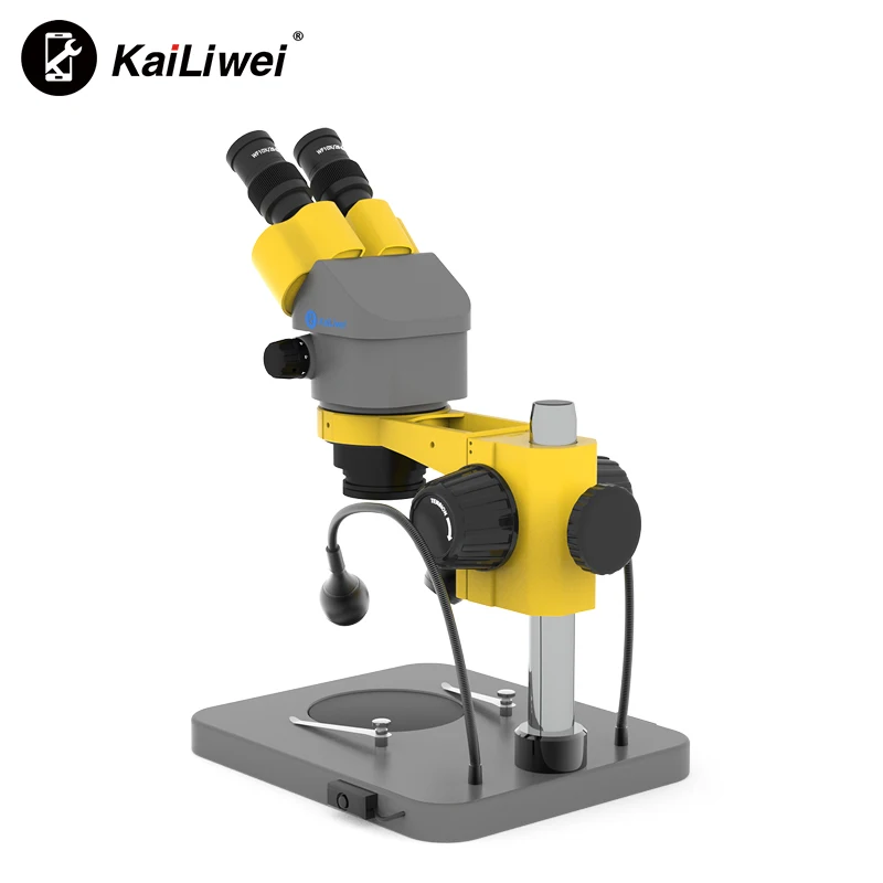 kailiwei optical 6X-55X Electronic Repair Base 7-45x Binocular microscope Digital Stereo microscope Double lemps lights