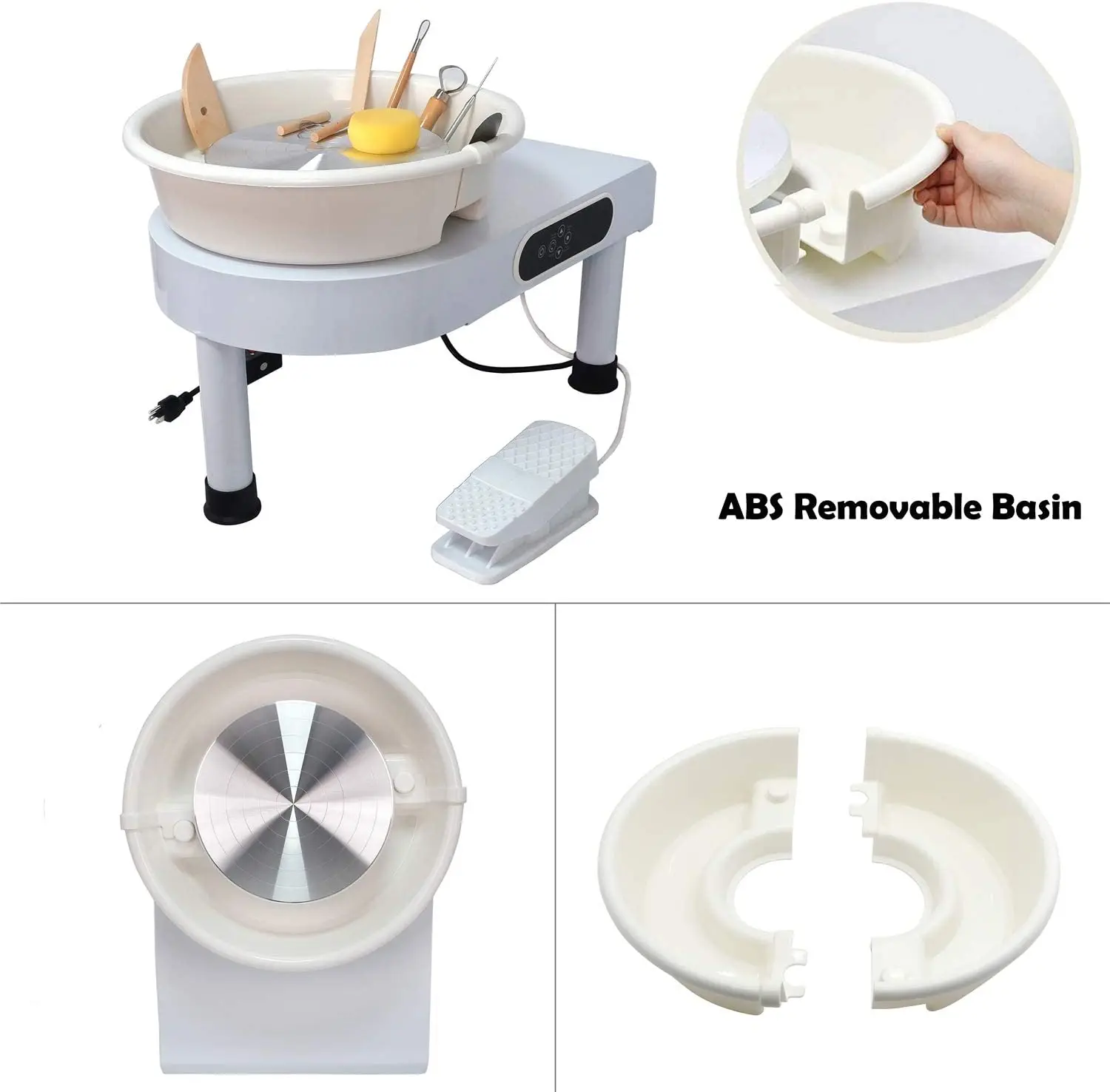 Xinyi Art 350W Electric Pottery Wheels 25cm Turntable pottery wheel Ceramic Po with Foot Pedal DIY Clay Tool Machine