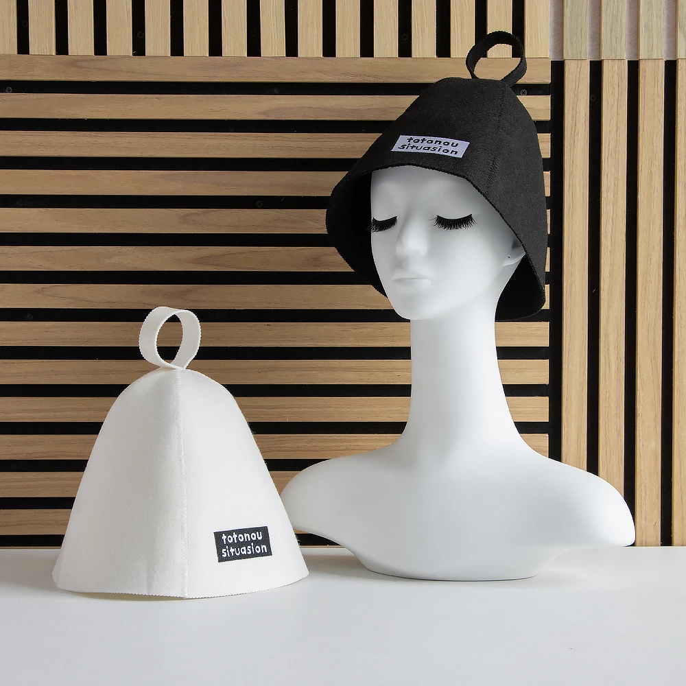 Custom logo Popular Felt Bath Sauna Hat Customized Felt Banya Steam Sauna Hat Russians Men Woman Wool Felt Sauna Hat