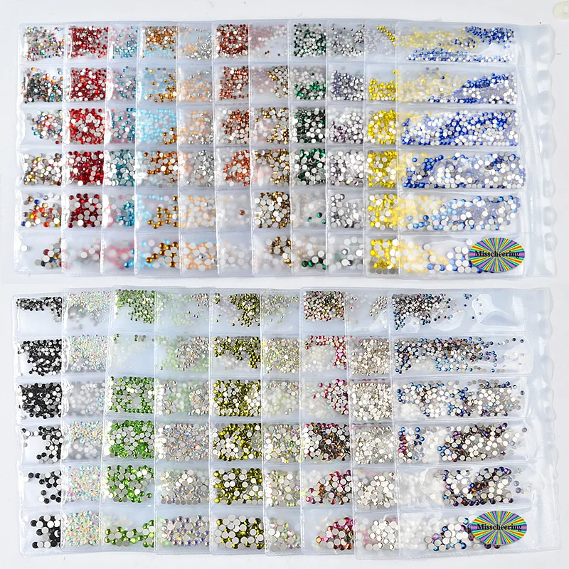 6 grids mixed color nail stone nail art DIY rhinestone patch nail art crystal jewelry rhinestone flat back