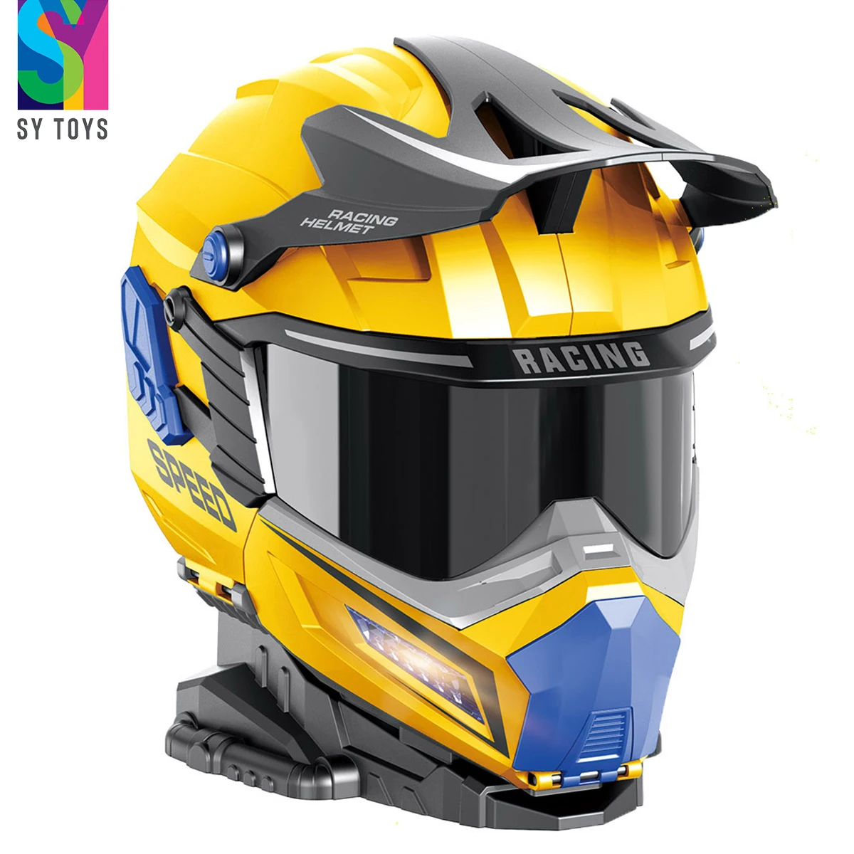 SY TOYS 2 1 Multi-Function Deformation Helmet New Parking Lot Toys Car Garage Set Boys Storage Vehicle Parking Lot Metal Plastic