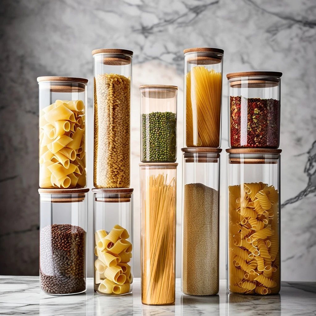 Wannuo fresh-keeping food jar kitchen containers Environmentally safe bamboo +PET sealed Food jar with bamboo lid