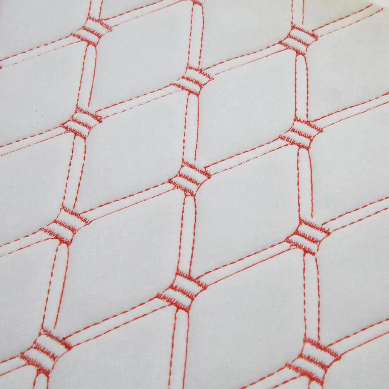 Classical Embroidered Double Lines Design PVC Leather, Waterproof Abrasion-resistant Artificial Leather For Car Seat Cover