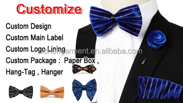 Floral Groom Bow Tie Bowtie Decorative Set Big Bow Tie for Men Linen Set