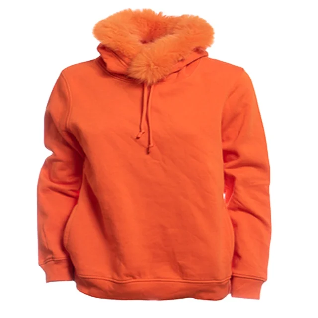 Высококачественная хлопковая толстовка с толстовкой из натурального лиса для модной женщины Madeintaly настраиваемый