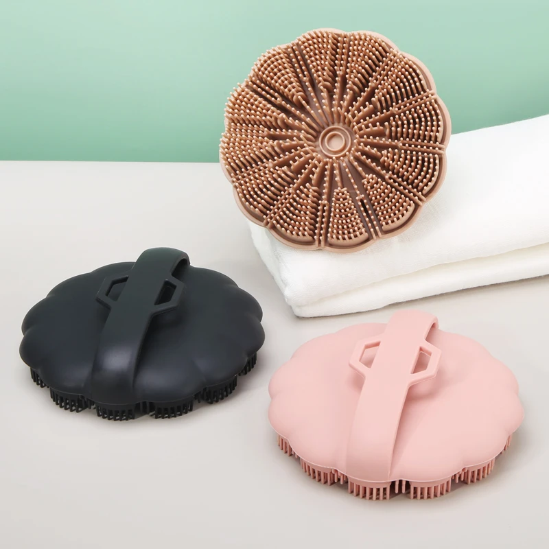 Bpa Free Silicone Shampoo Massage Bath Brushes Sponges Scrubbers Body Cleaning Rubber Shower Bath Brush For Body