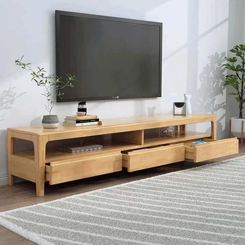 Solid Wood TV Cabinet Coffee Table Combination Modern Nordic Design for Small Large Apartments Direct Factory Sales for Home Use