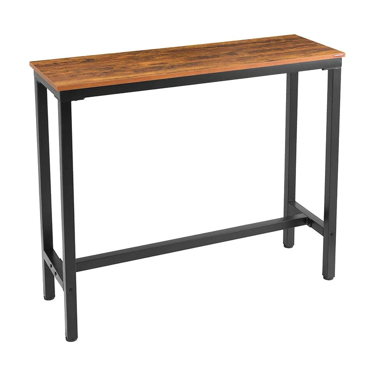 
2020 Hot Sale MDF Top Steel Vintage Bar Table Pub Dining Height Table Black Bistro Table 