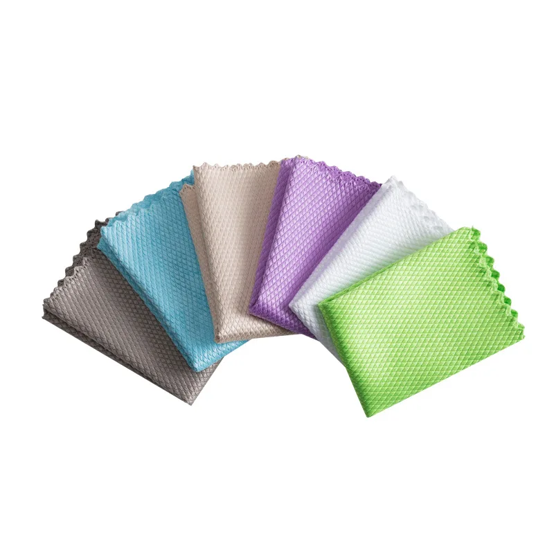 Modern 100% Polyester Microfiber Dish Rag Reusable Household Kitchen Cleaning Cloth Polishing Glass Free Car Wash Packaged Bag