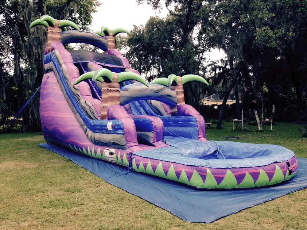 
Hot sale blue largest inflatable water slide hippo Palm water slide for kids and adults for sale 