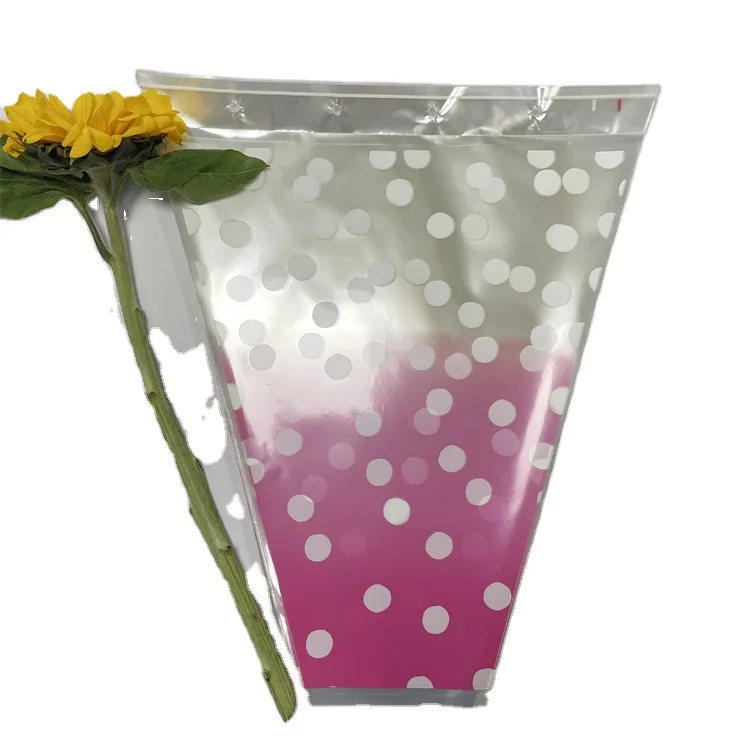 High quality custom plastic bopp opp material flower sleeves for flower packaging wrapping flower bag