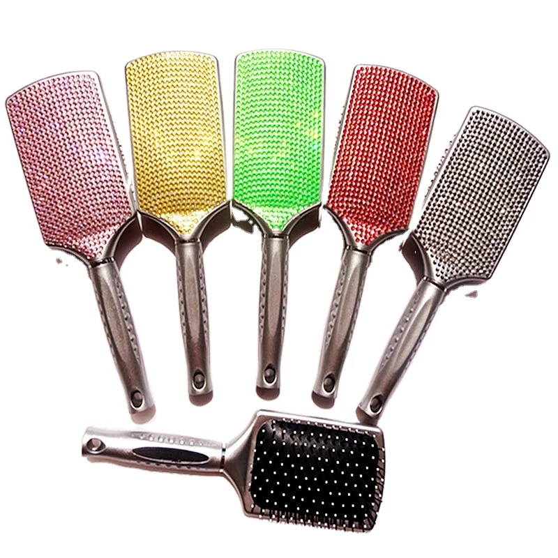 HEYAMO Marmor Cepillo De Peinar Bling Hair Brush Galvanise Electric Peines Para Cabello Bling Wig Brush With Logo Private Label