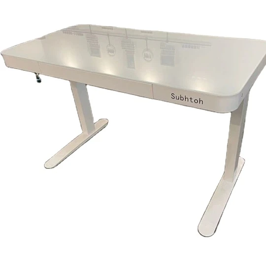 Factory Directly Supply Mobile glass Stand Up Desk Computer Workstation height adjustable desk