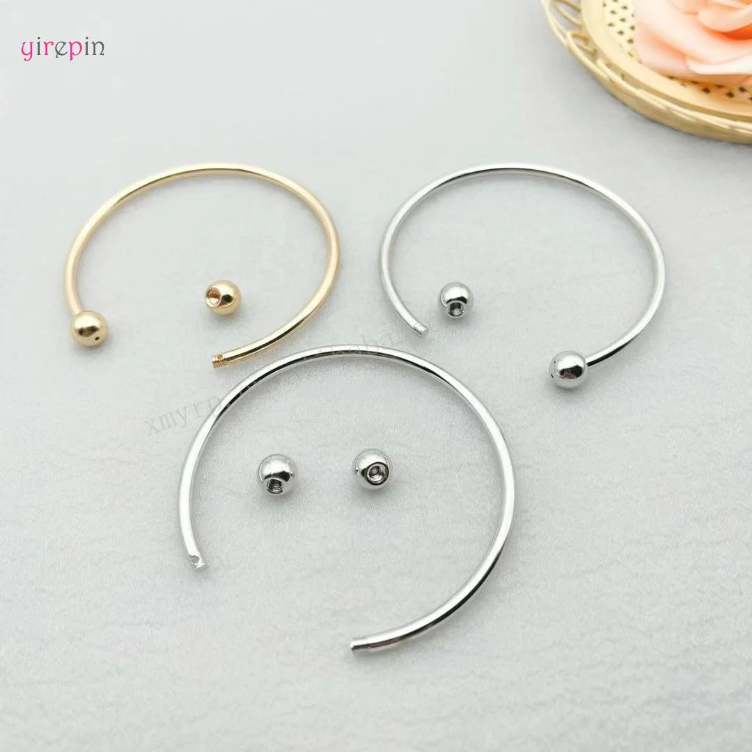 New models Rotate ball Wholesale New Stainless Steel Bracelet DIY Jewelry Fit Charm Beads Open Cuff Bracelet For Women