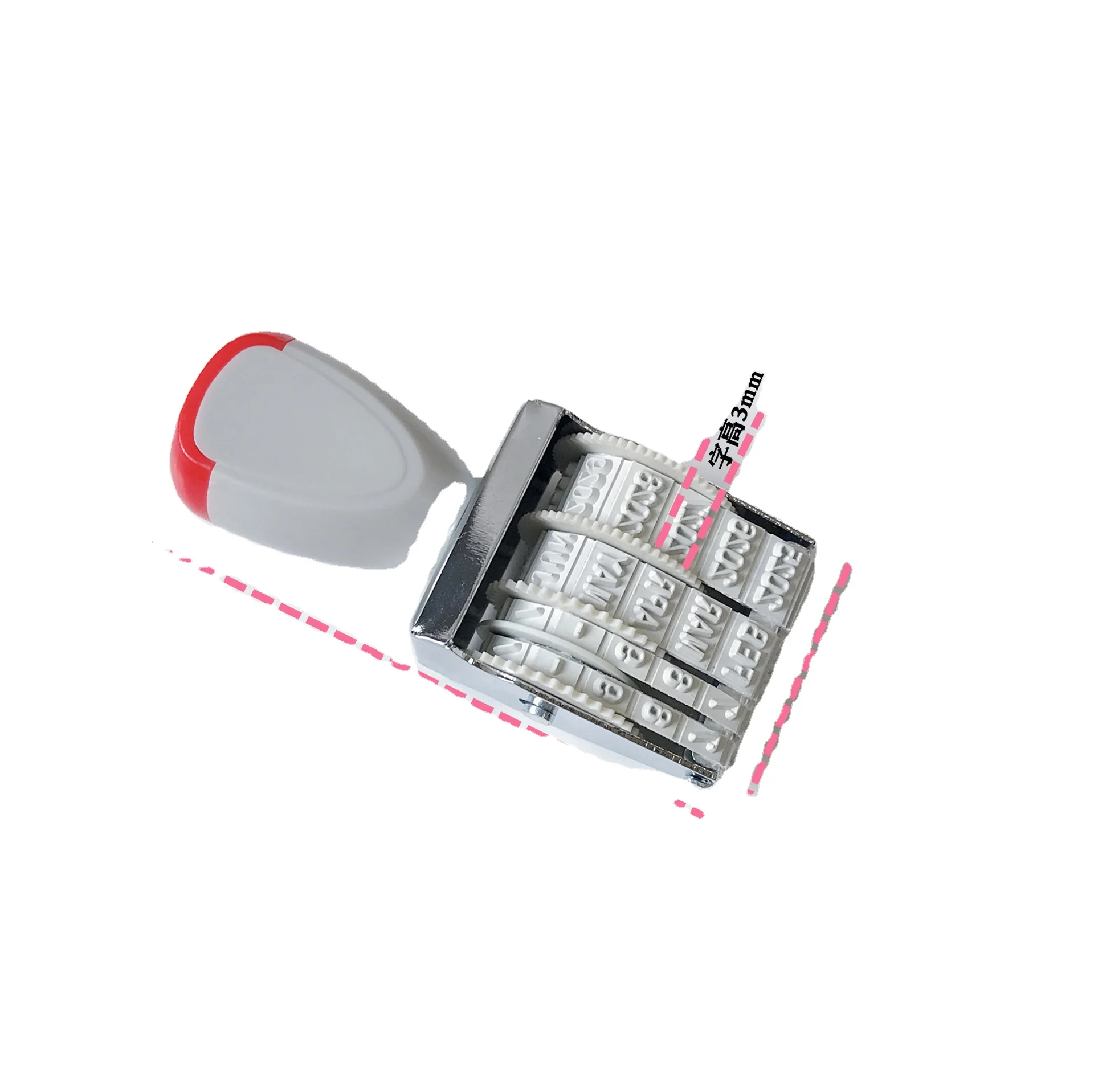 Custom 3mm  Rubber Date Stamp  Plastic roller  date Calendar stamp for food and egg and  stationery