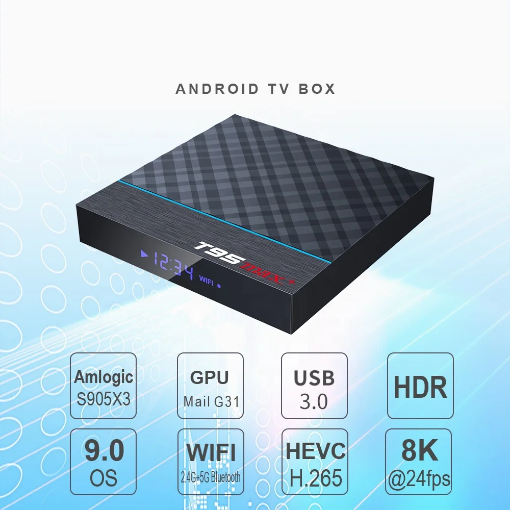 WISTAR TV BOX T95 MAX set top box 64GB Android 9.0 Dual WIFI+BT 8k HD network