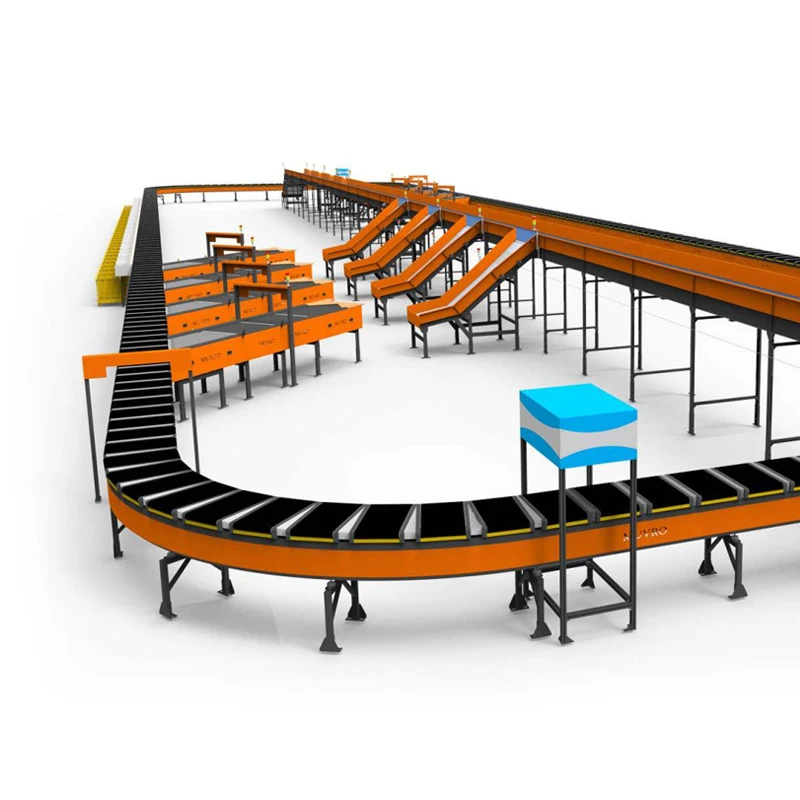 E Commerce Cargo box automated Sorting Machine Conveyor System Parcel Linear Arm Interroll Cross Belt Express Sorter Line