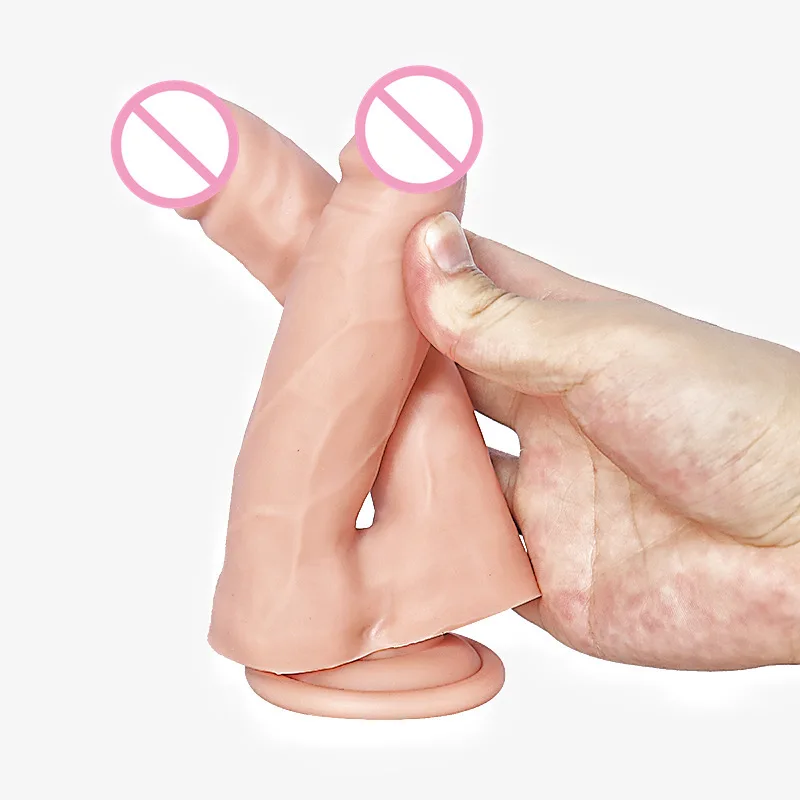 Real Skin Dildo Double Sex Gay Toy Headed Dildo Big Rubber Vagina With High Quality