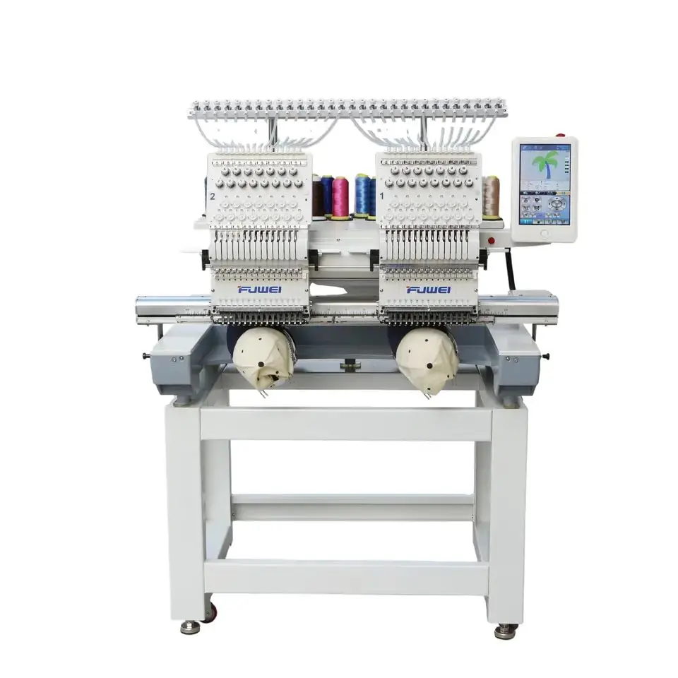 FUWEI High Speed 2 Heads Computerized Embroidery Machine for Sale