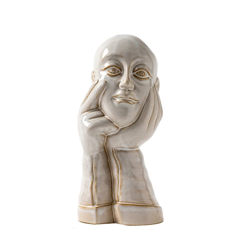 Creative human body ceramic vase, white and simple for home decoration