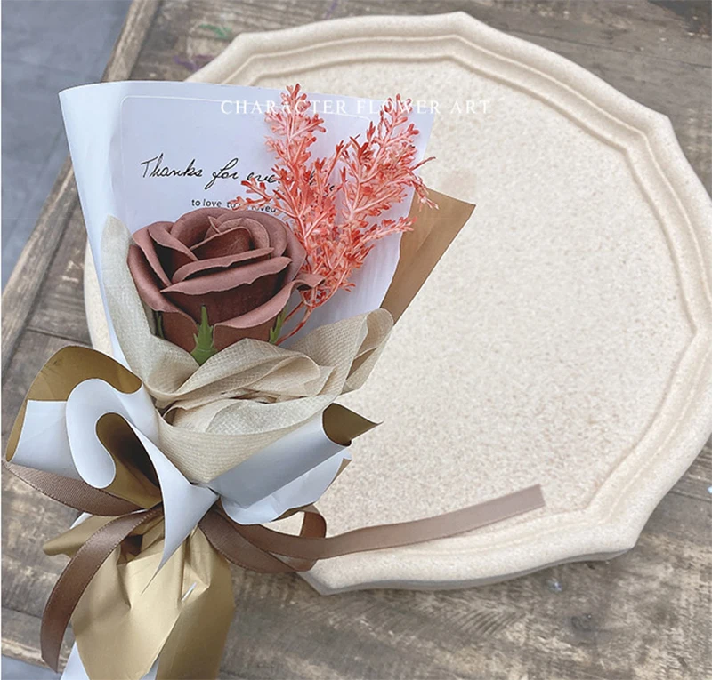 Hot selling soft and fragrant artificial sunflower carnation Beautiful mini single soap  flowers roses bouquet