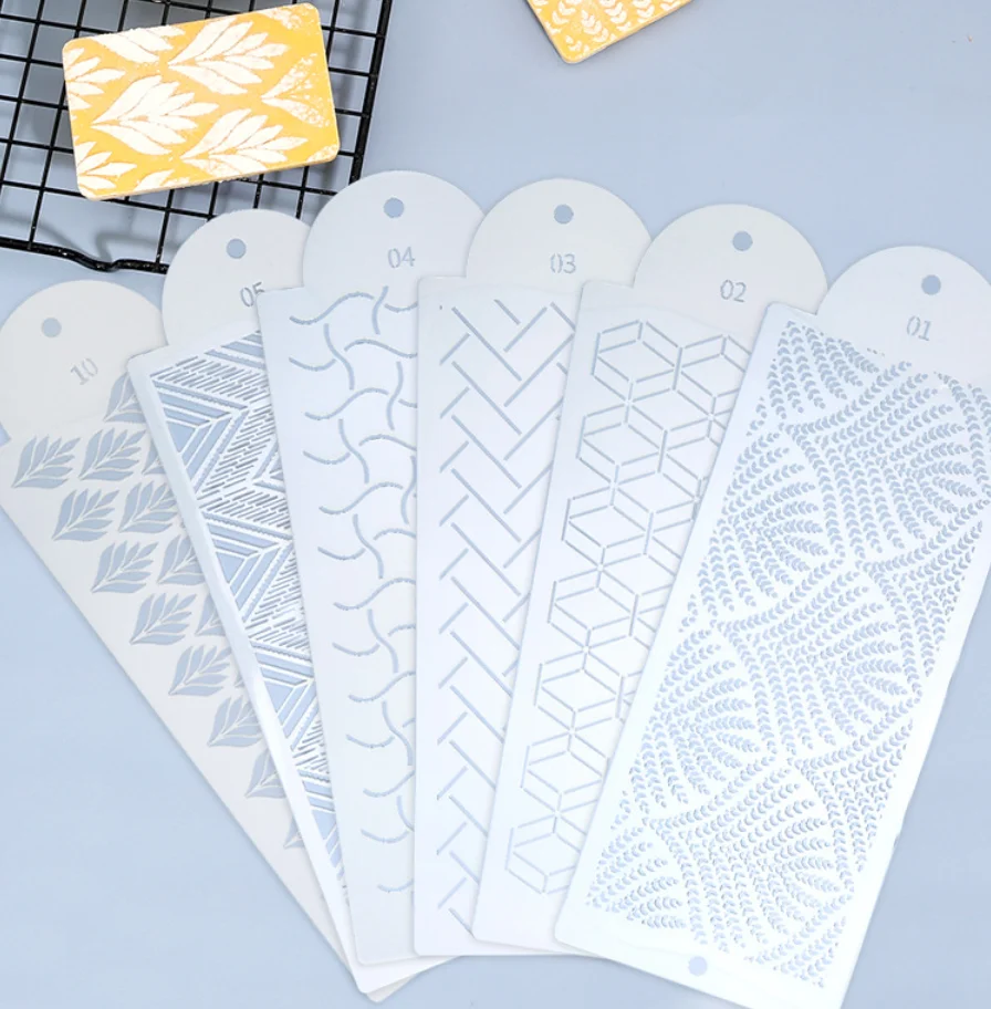 Homesun 2023 NEW DIY Baking Supplies PET cake spray pattern mold Flower Lace Embossed Mat Cake Stencils for Wedding Cake