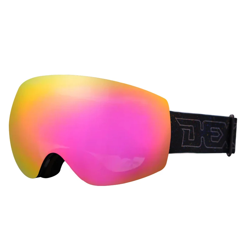 DEX custom  snowboard goggles with colored lens for skiing gafas de ski frameless spherical full face ski goggles