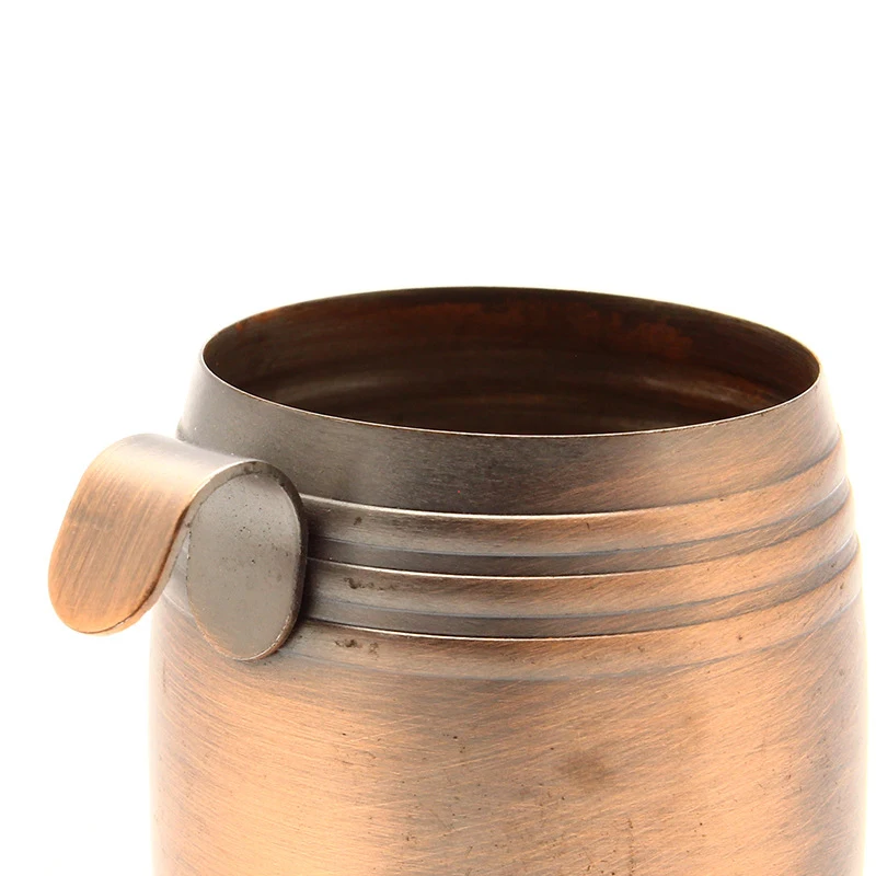 DD2908  Vintage Wine Shot Glass Barrel Beer Mug Ounce Measuring Cup With Handle Whiskey Stainless Steel Shot Glass