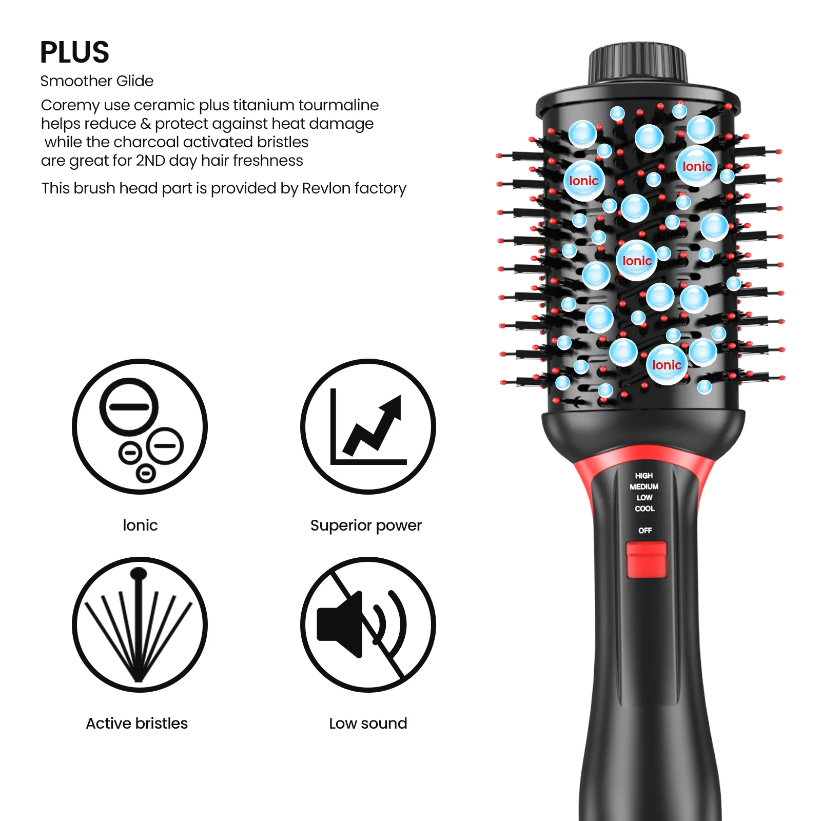 2023 Original Revlon One Step hot air brush and Volumizer hair dryer brush with 70MM Oval Shape