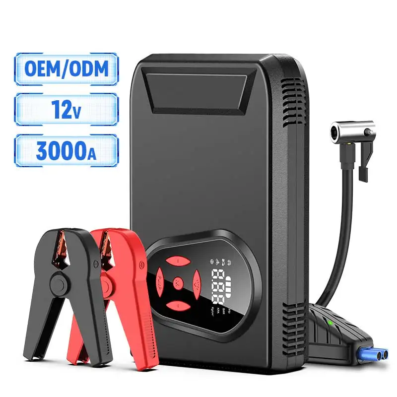 car jump starter set 2 in 1 car jump starter & tire inflator Portable air compressor  with Carry Case  fit for Jumper Cables H11