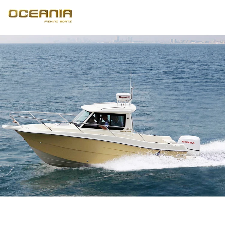 Fiberglass Boat CE Certified 6M Sport Yacht for 8 Passengers Outboard Engine for Recreation and Fishing